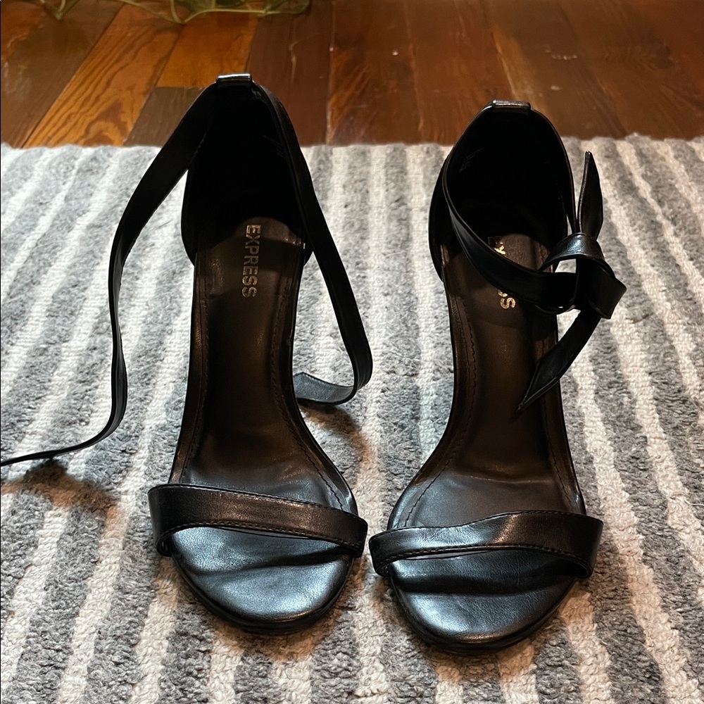 Express Black Strappy Heels